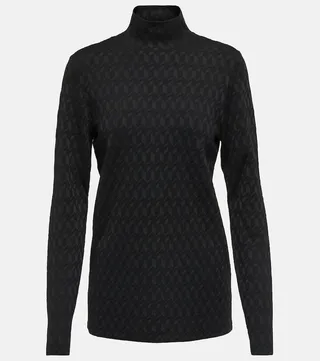 Sleek Graphics jacquard turtleneck top