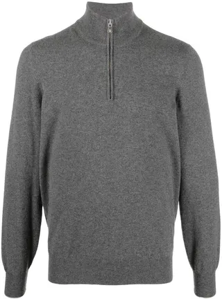 Quarter-Zip Knitted Jumper