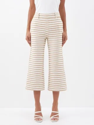 High Tide Striped Straight-leg Trousers