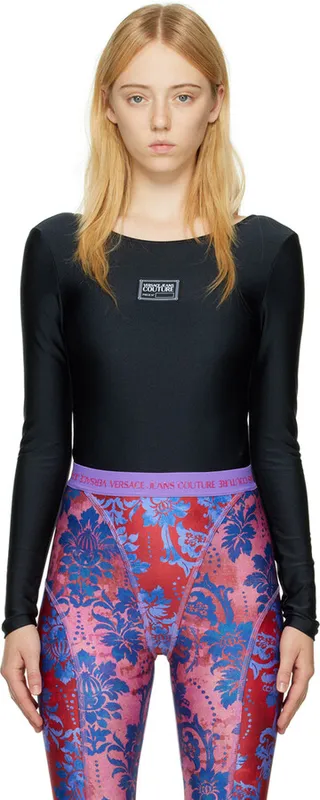 Versace Jeans Couture Black Low Back Bodysuit