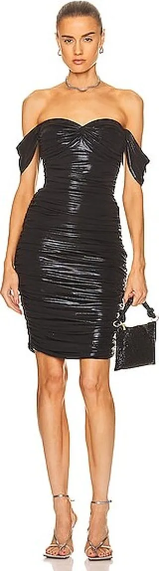 Norma Kamali Walter Dress With Winglet Sleeves in Black