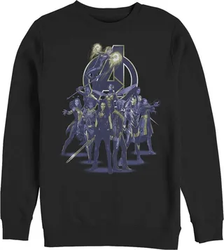 Men's Marvel Avengers: Endgame Heroine Collage Sweatshirt - Black - Large
