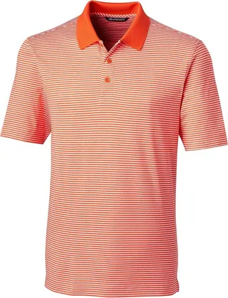 Cutter & Buck Forge Tonal Stripe Stretch Mens Polo Shirt - College Orange - XL