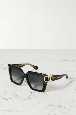 Valentino Garavani - Square-frame Acetate Sunglasses - Black