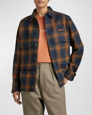 Men's Pocketony Plaid Service Overshirt