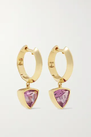 Sorellina - 18-karat Gold Garnet Hoop Earrings - One size