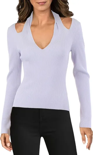Jackson Womens Knit Cold Shoulder Halter Top
