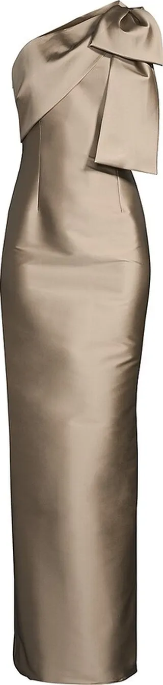 Bonnie Satin One-Shoulder Gown