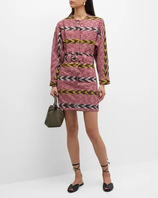 Laurent Stripe Belted Mini Dress