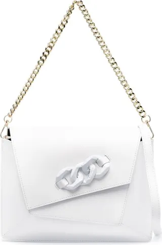 Chain-Detail Leather Tote Bag