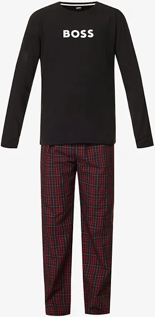 Mens Medium Beige Urban Logo-print tretch-cotton Pyjama set
