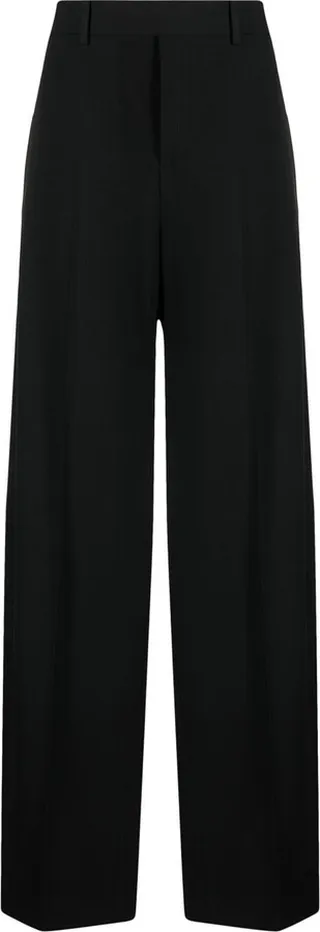 Straight-Leg Cotton-Blend Trousers