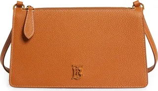 TB Monogram Grainy Leather Pouch Shoulder Bag
