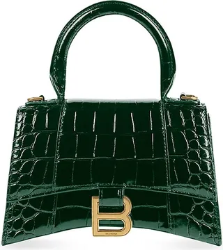 Hourglass XS Handbag Crocodile Embossed