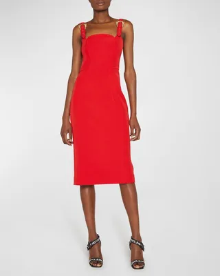Buckle Midi Bodycon Dress