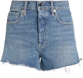 Adele High-Rise Stretch Cut-Off Denim Shorts