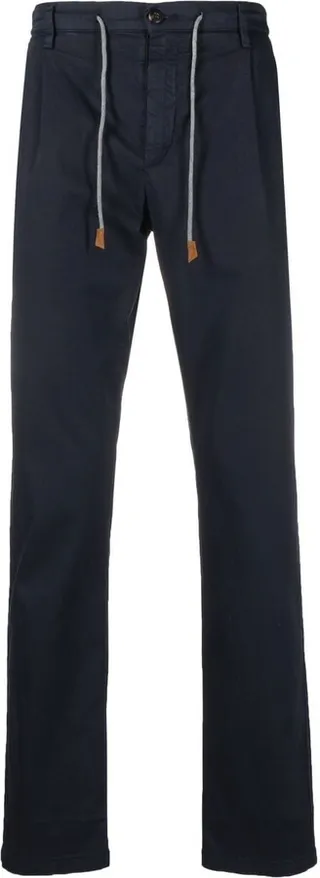 Drawstring Straight-Leg Trousers