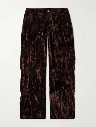 Wide-Leg Velvet Trousers