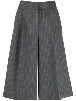 Box-Pleat Knee-Length Shorts