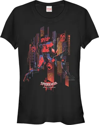 Junior's Marvel Spider-Man: Into the Spider-Verse Invisible T-Shirt - Black - Large