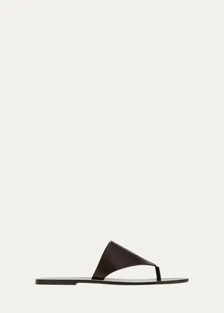 Avery Leather Flat Thong Sandals