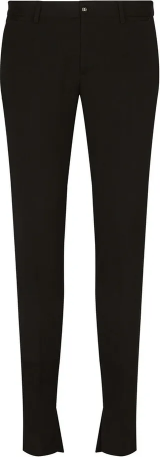 Logo-Button Skinny Trousers
