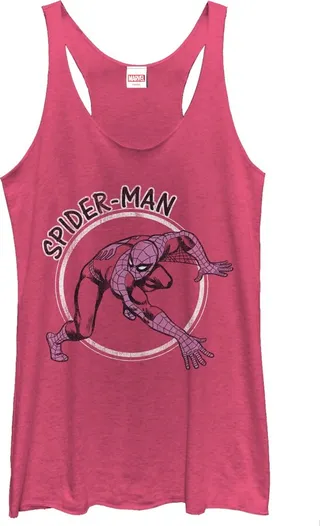 Women's Marvel Spider-Man Love Racerback Tank Top - Pink Heather - X Large