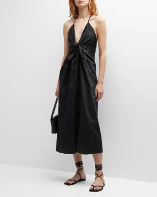 Lolita Tie-Front Midi Dress