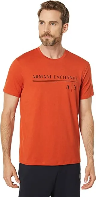 Armani Exchange AX Logo T-Shirt (Rooibos Tea) Men's Clothing