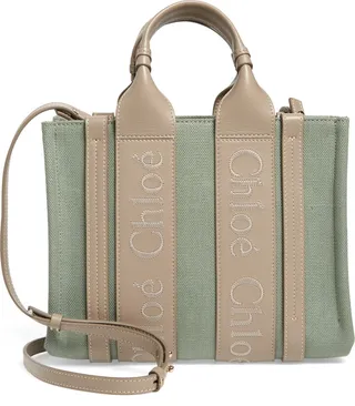 Small Woody Linen Tote