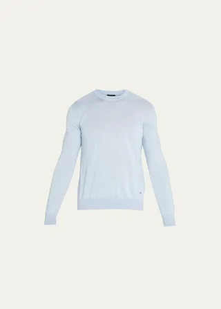 Men's Cashmere-Silk Crewneck Sweater