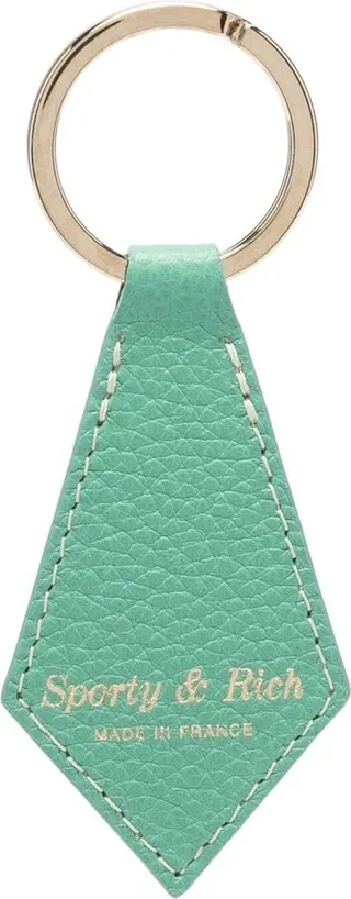 Logo-Print Leather Keychain