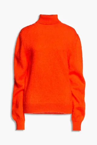 Mohair-blend turtleneck sweater