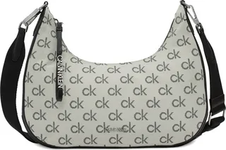 Clay Large Top Zipper Denim Jacquard Signature Convertible Crossbody Bag