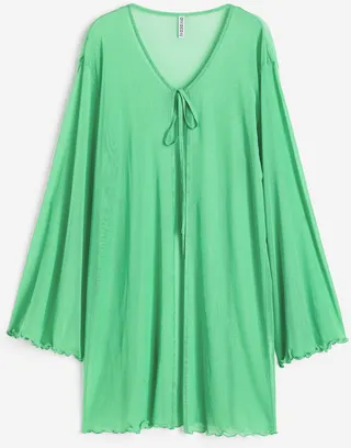 Tie-detail Mesh Tunic