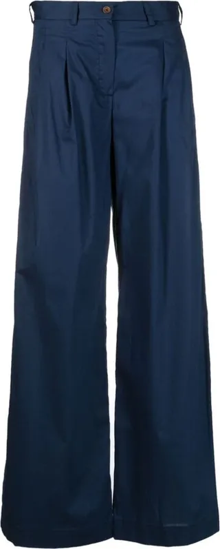 Pleat-Detail High-Waist Trousers