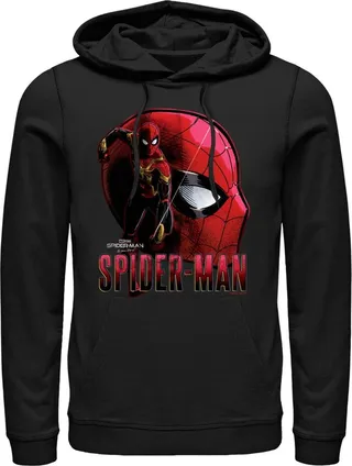 Men's Marvel Spider-Man: No Way Home Profile Pull Over Hoodie - Black - X Large