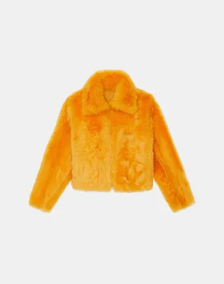 Double Face Shearling Reversible Zip Front Jacket