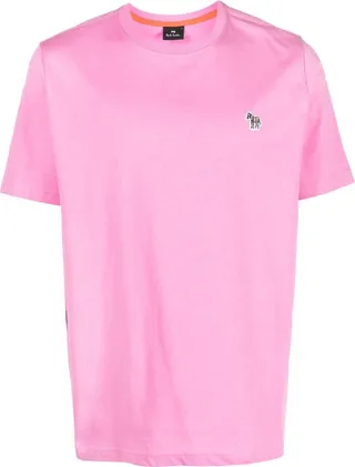 zebra-patch cotton T-shirt