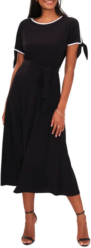 Tie Sleeve Midi Dress