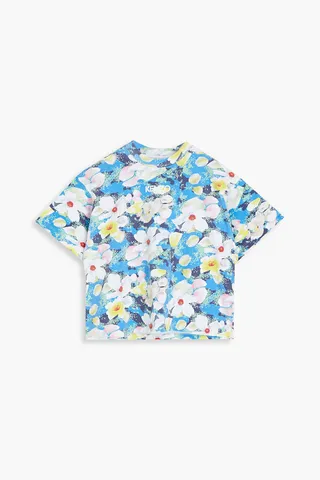 Floral-print organic cotton-jersey T-shirt