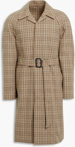 Carnaby checked woven trench coat