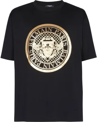 Black Logo Print Cotton T-Shirt