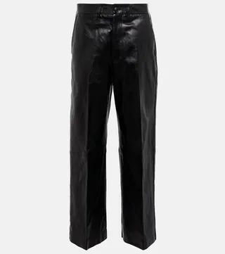 Cropped leather pants