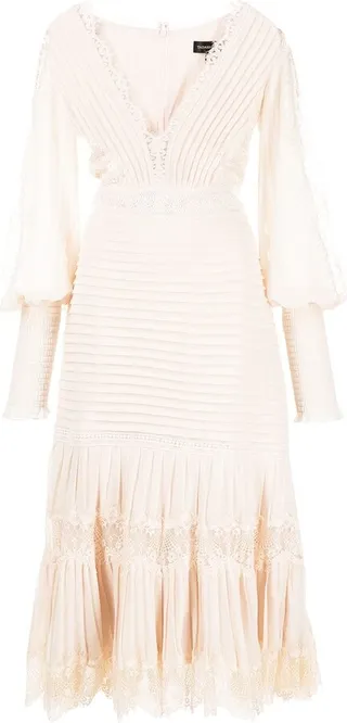 floral-lace V-neck dress