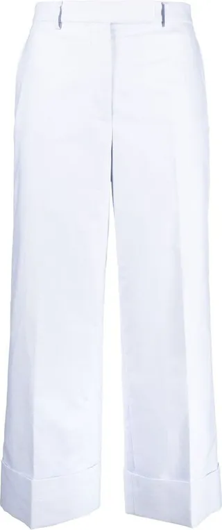 Sack tailored cotton cropped trousers