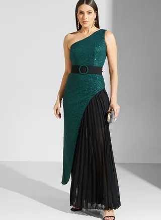 Lama Sequinned One Shoulder Dress