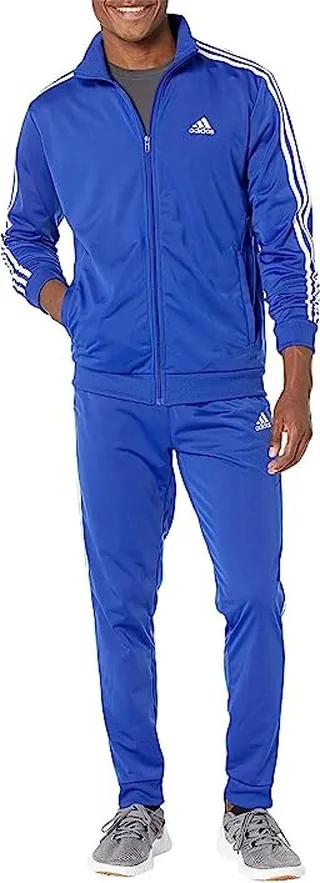 adidas 3-Stripes Tricot Track Suit Set (Semi Lucid Blue) Men's Active Sets