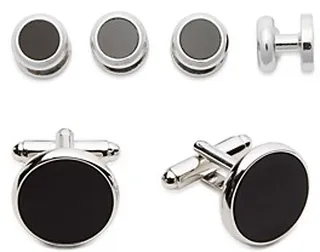Link Up Classic Round Stud & Cufflink Set