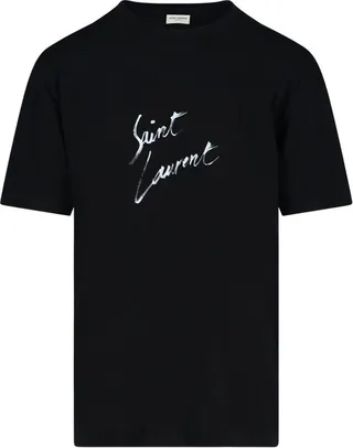 Saint Laurent Logo Printed Crewneck T-Shirt